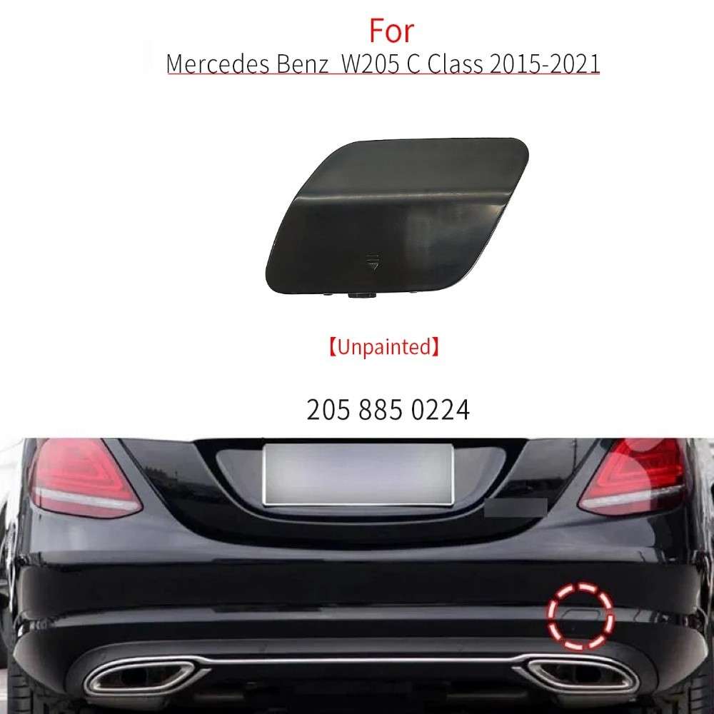 Car Craft Compatible With Mercedes Benz C Class W205 2015-2021 Rear Bumper Tow Hook Towing Tochan Trailer Cover 2058830224 Unpainted CC-8090 - CAR CRAFT INDIA