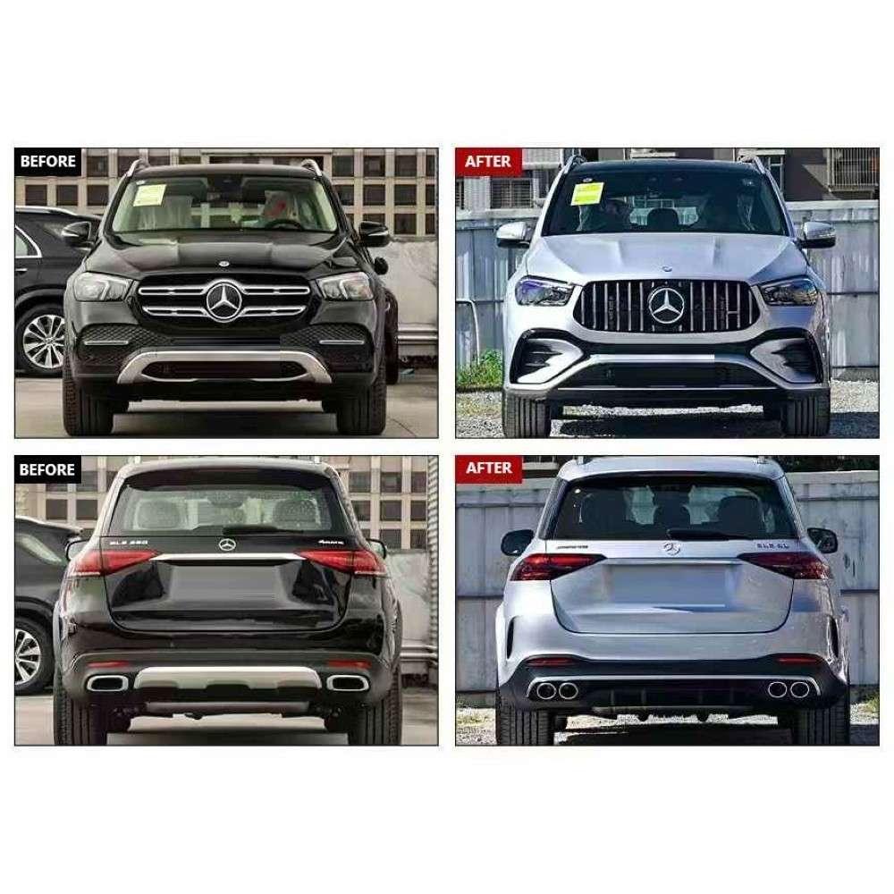 Car Craft Compatible With Mercedes Benz Gle W167 2020-2025 Upgrade Facelift Covert To Gle53 Amg Bodykit Bumper Grill Diffuser After Lip 1:1 - CAR CRAFT INDIA