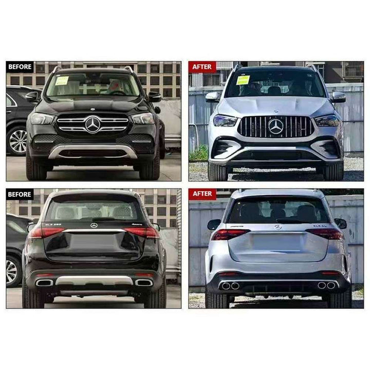 Car Craft Compatible With Mercedes Benz Gle W167 2020-2025 Upgrade Facelift Covert To Gle53 Amg Bodykit Bumper Grill Diffuser After Lip 1:1 - CAR CRAFT INDIA