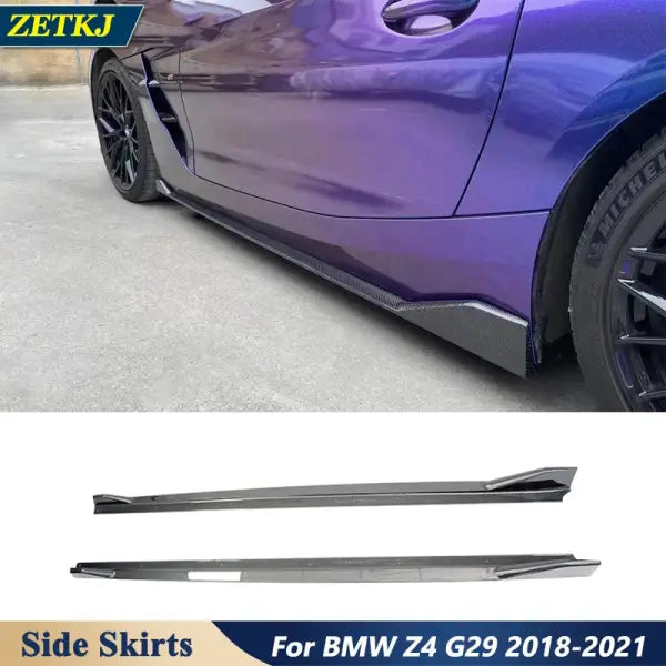 Real Carbon Fiber Car Side Skirts Bumper Lip Side Protection Decorate Board for BMW New Z4 G29 2018-2021 Car Styling Tuning