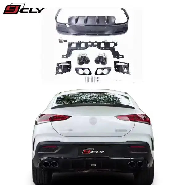 Rear Diffuser for 2021 2022 Mercedes GLE Coupe W167 C167 Change to GLE53 AMG Bumper Diffuser Exhaust Pipe Rear Lip Tips