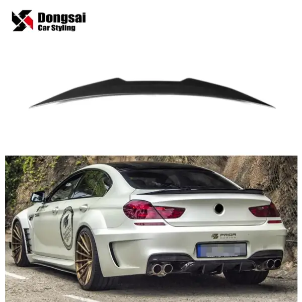Rear Spoiler Ducktail PSM Type Carbon Fiber for BMW 6 Series F06 F12 F13 M6 640I 650I 2012+ Single Carbon Black Neutral Package