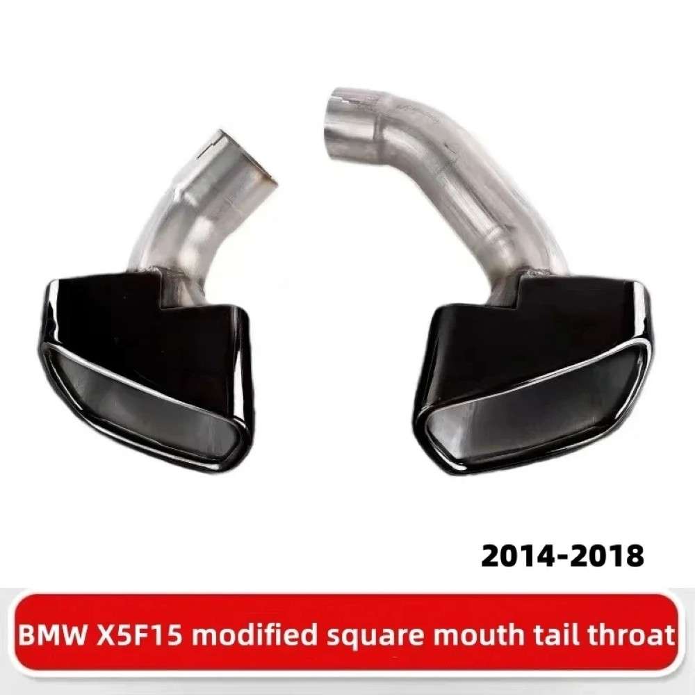 Car Craft Compatible With Bmw X5 F15 2014-2018 Rear Exhaust End Tip Square Muffler Tip Car Exhaust Pipe X Series Tailpipe M Sport Black - CAR CRAFT INDIA