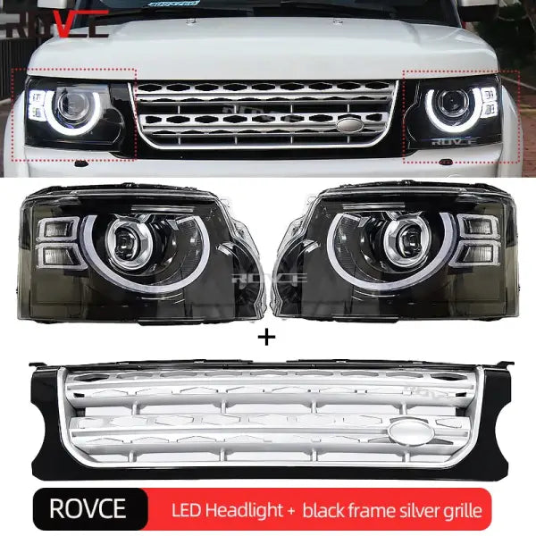 ROVCE LED Headlight Assembly Upgrade Defender Design Dynamic Lamp /3 2010-2016 DRL Turn Signal Lights