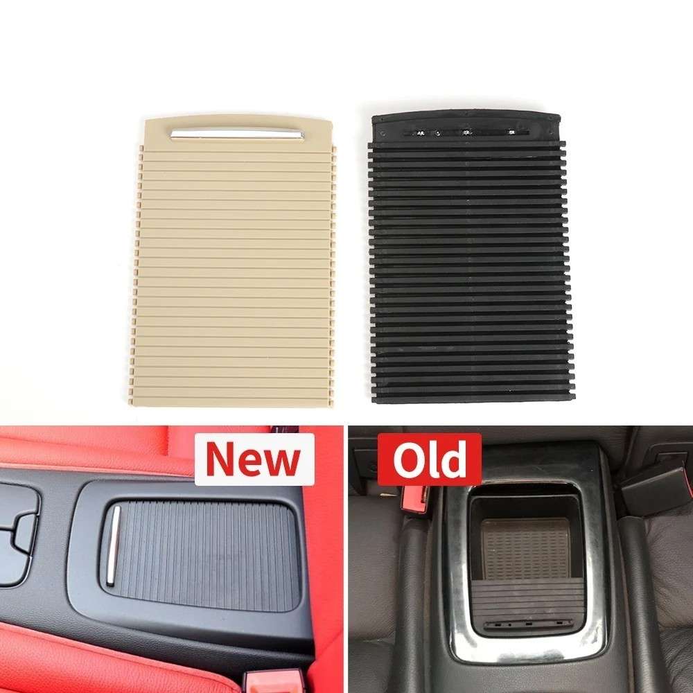 Car Craft Compatible With Bmw 3 Series E92 E93 M3 Car Console Storage Cup Drink Holder Tray Cover Rear Sliding Shutters Roller Blind Cover 51166963913-1 Black - CAR CRAFT INDIA