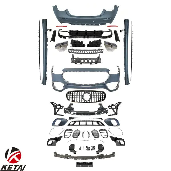 S63 AMG Style Front Bumper Rear Diffuser Body Kit for W223 S-Class Normal Upgrade S63 AMG Body Kit