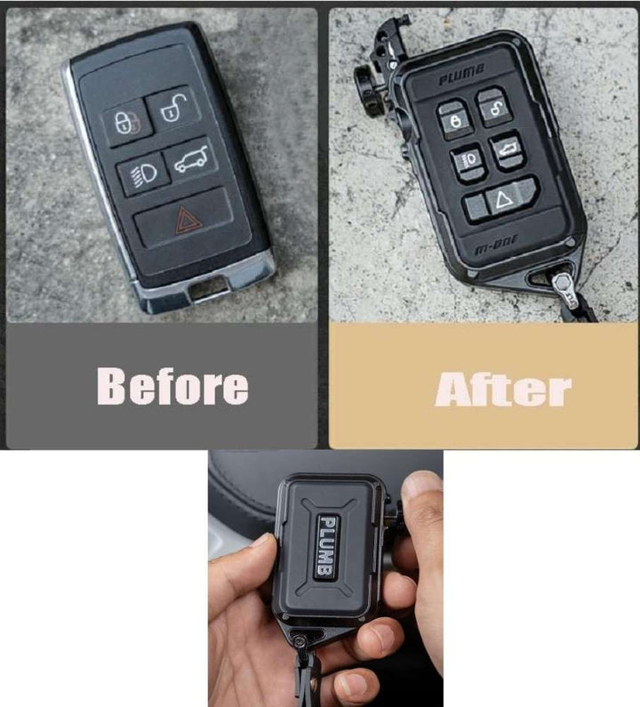 Car Craft Compatible With Range Land Rover Defender 2020-2025 Plumb M-one All Black Aluminum Magnesium Alloy Key Chain Key Case Cover Plumb-001 - CAR CRAFT INDIA