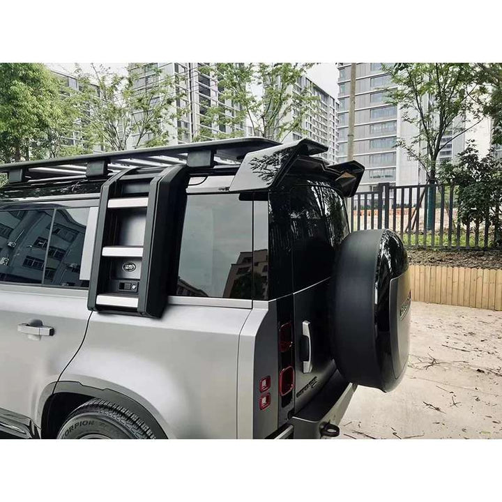 Car Craft Compatible With Range Land Rover Defedner Defender 2019-2025 Rear Trunk Wing Boot Roof Spoiler Lip Splitter Skirt 3 Part Ar-land-006 Glossy Black - CAR CRAFT INDIA