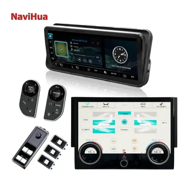 Steering Wheel Button Window Lifter Switch Button GPS Navigation AC Control Panel with Carplay for Land Rover Sport 2013-2017