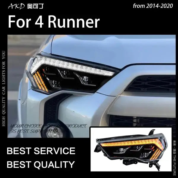 Car Styling Head Lamp for 4 Runner Headlights 2014-2020 4Runner LED Headlight DRL Dynamic Signal Projector Lens