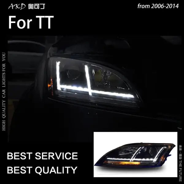 Car Styling Head Lamp for Audi TT Headlights 2006-2012 TT Headlight LED DRL Signal Lamp Hid Bi Xenon Automotive