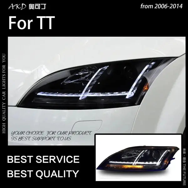 Car Styling Head Lamp for Audi TT Headlights 2006-2012 TT Headlight LED DRL Signal Lamp Hid Bi Xenon Automotive