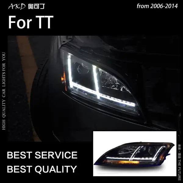 Car Styling Head Lamp for Audi TT Headlights 2006-2012 TT Headlight LED DRL Signal Lamp Hid Bi Xenon Automotive