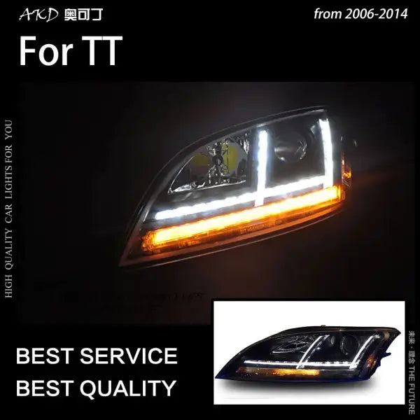 Car Styling Head Lamp for Audi TT Headlights 2006-2012 TT Headlight LED DRL Signal Lamp Hid Bi Xenon Automotive