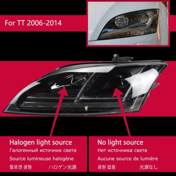 Car Styling Head Lamp for Audi TT Headlights 2006-2012 TT Headlight LED DRL Signal Lamp Hid Bi Xenon Automotive