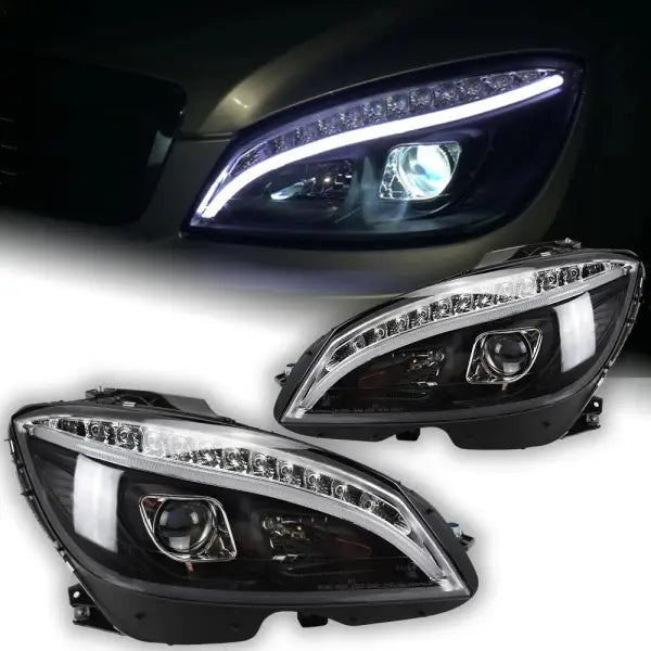 Car Styling Head Lamp for Benz W204 Headlights 2007-2010 C300 C260 C200 LED Headlight LED DRL Hid Bi Xenon