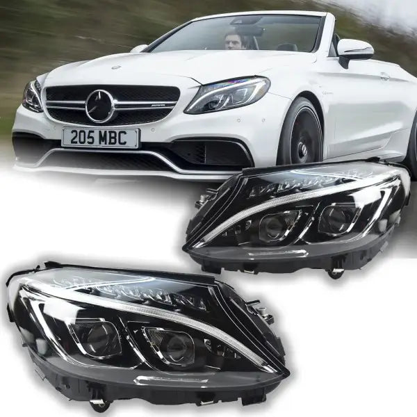 Car Styling Head Lamp for Benz W205 Headlights 2014-2017 C300 C260 C-Class LED Headlight Projector Lens DRL