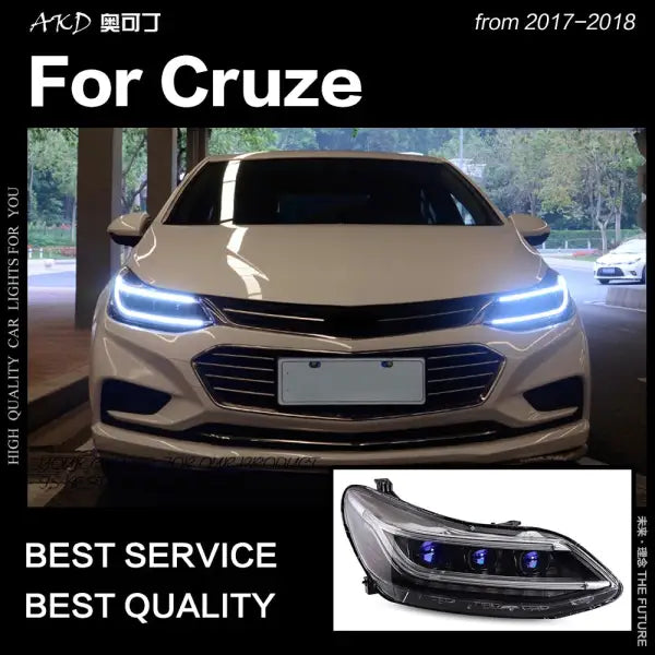 Car Styling Head Lamp for Chevrolet Cruze Headlights 2017-2018 All New Cruze LED Headlight DRL Hid Bi Xenon