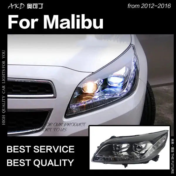 Car Styling Head Lamp for Chevrolet Malibu LED Headlight 2012-2016 Audi-Design LED DRL Hid Bi Xenon