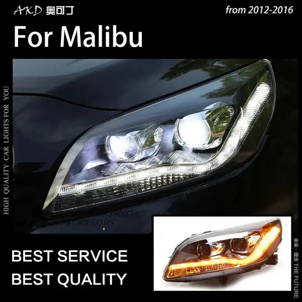 Car Styling Head Lamp for Chevrolet Malibu LED Headlight 2012-2016 Audi-Design LED DRL Hid Bi Xenon