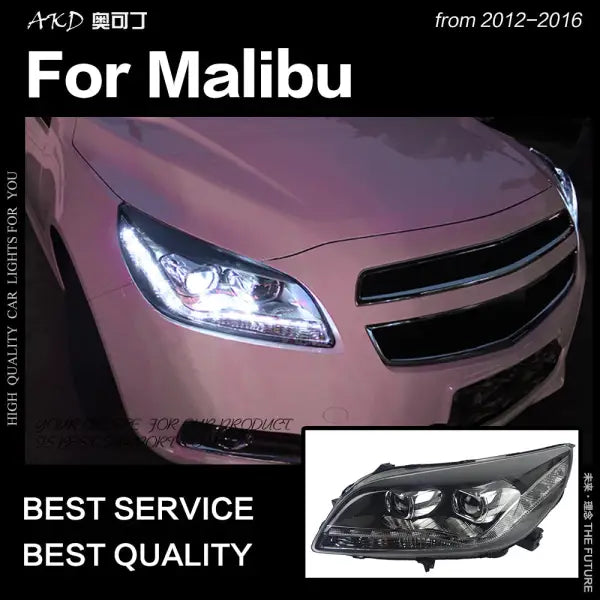 Car Styling Head Lamp for Chevrolet Malibu LED Headlight 2012-2016 Audi-Design LED DRL Hid Bi Xenon