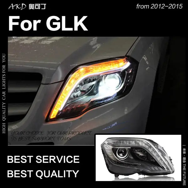 Car Styling Head Lamp for GLK260 Headlights 2012-2015 X204 GLK300 LED Headlight LED DRL Hid Bi Xenon