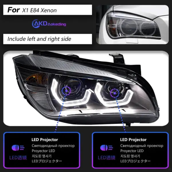 Car Styling Head Lamp for BMW X1 E84 LED Headlight Projector Lens 2011-2015 Angeleye DRL Hid Bi Xenon Automotive