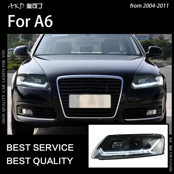 Car Styling Head Lamp for A6 Headlights 2004-2011 A6 LED Headlight C5 C6 Turn Signal DRL Bi Xenon Projector