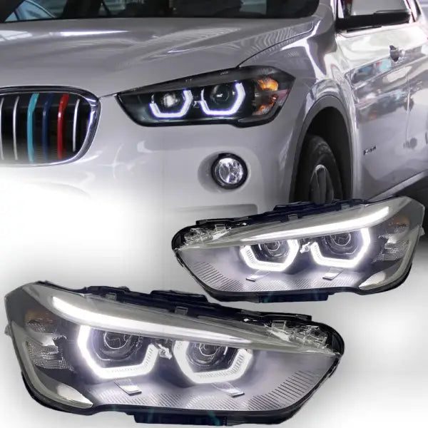 Car Styling Head Lamp for BMW X1 Headlights 2017-2020 F48 LED Headlight Porjector Lens DRL Angel Eye Automotive