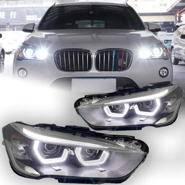Car Styling Head Lamp for BMW X1 Headlights 2017-2020 F48 LED Headlight Porjector Lens DRL Angel Eye Automotive