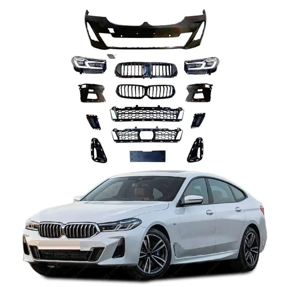 Car Craft Compatible With Bmw 6 Series Gt G32 2018-2020 To 2021+ Lci Upgrade Facelift Conversion Bodykit Bumper Headlight