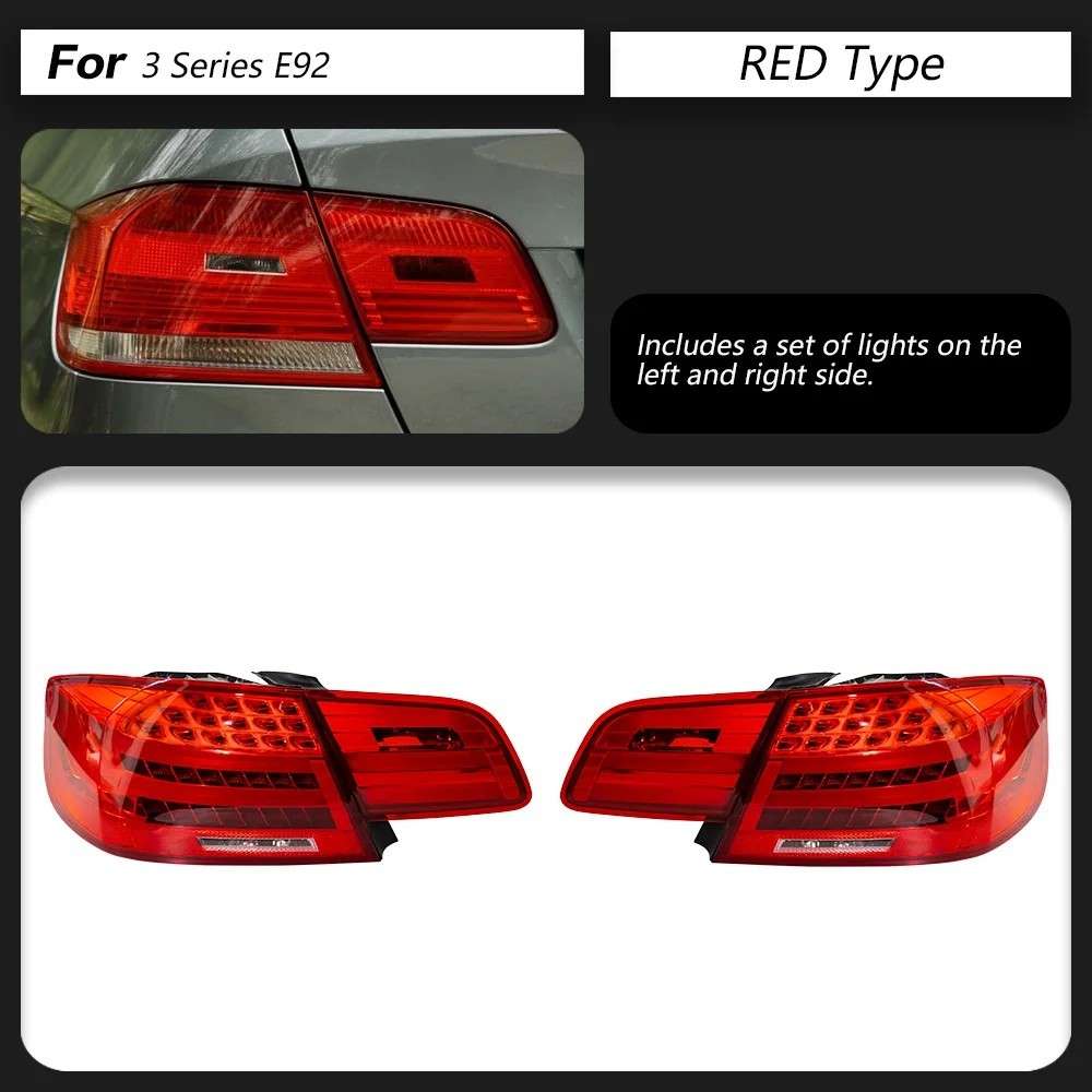 Car Craft Compatible With Bmw 3 Series M3 E92 E93 2006-2012 Car Rear Upgraded Tail Light Lamp Xenon Taillight Retrofit Upgrade Modified Led Drl Hid Red CC-8455 - CAR CRAFT INDIA