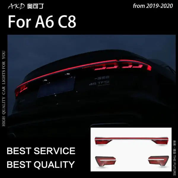 A6 Tail Lights 2019-2020 A6 C8 LED Tail Lamp Animation DRL Dynamic Signal Brake Reverse