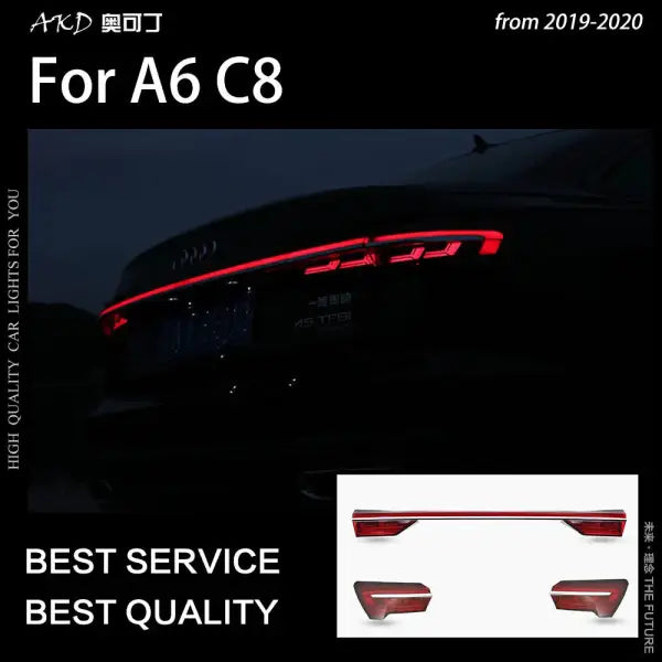 A6 Tail Lights 2019-2020 A6 C8 LED Tail Lamp Animation DRL Dynamic Signal Brake Reverse