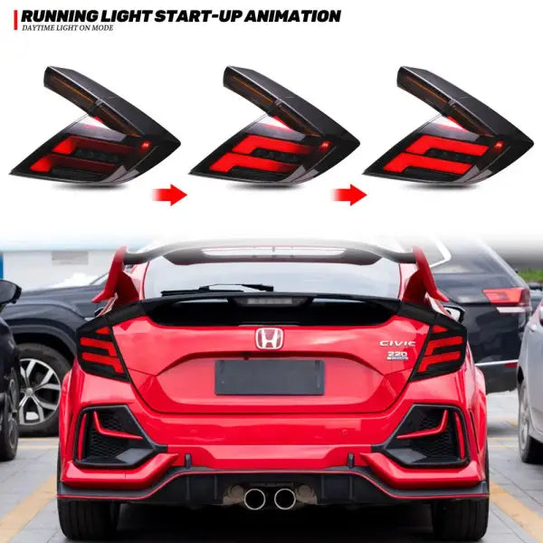 Car Led Tail Lights for HONDA CIVIC HATCHBACK FK7 FK8 TYPE-R 2016-2020 Plug and Play Facelift Rear DRL Signal