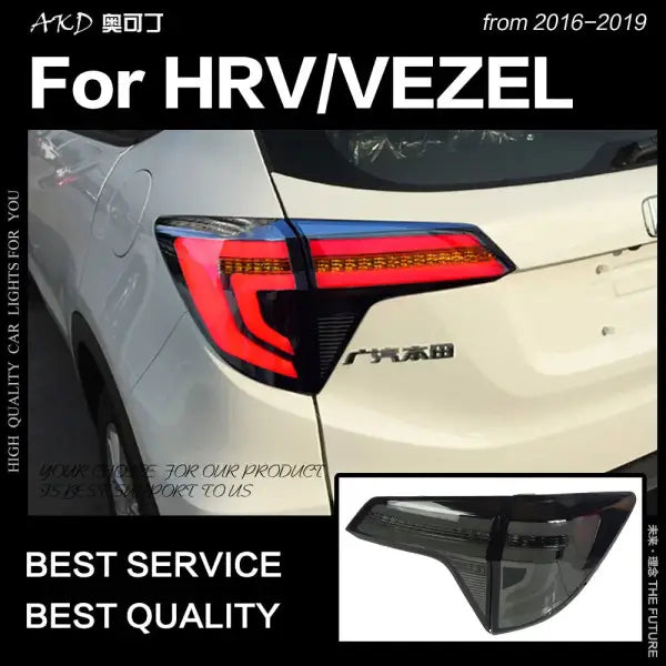 HRV Tail Lights HR-V Vezel LED Tail Light Lexus-Style Rear Lamp DRL Signal Brake Reverse