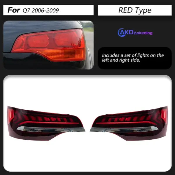 Taillight for Audi Q7 2006-2015 Tail Lights with Sequential Turn Signal Animation Brake Parking Lighthouse Facelift