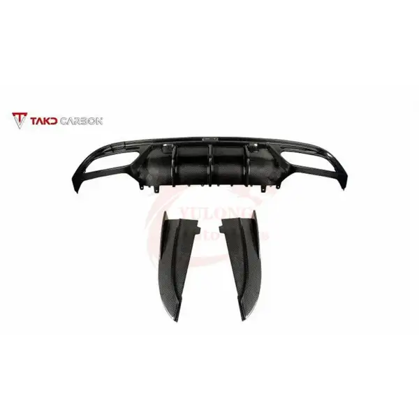 Takd Ste Dry Carbon Fiber Front Lip Side Skirt Rear Diffuser Rear Spoiler Mirror for Mercedes W205 C43 AMG Four-Door Body Kit