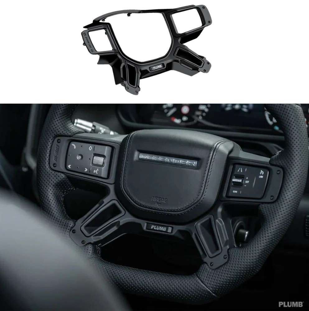 Car Craft Compatible With Range Land Rover Defender 2020-2025 Plumb M-one Steering Wheel Trim Cover Frame Plumb-026 - CAR CRAFT INDIA