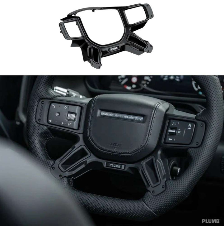 Car Craft Compatible With Range Land Rover Defender 2020-2025 Plumb M-one Steering Wheel Trim Cover Frame Plumb-026 - CAR CRAFT INDIA