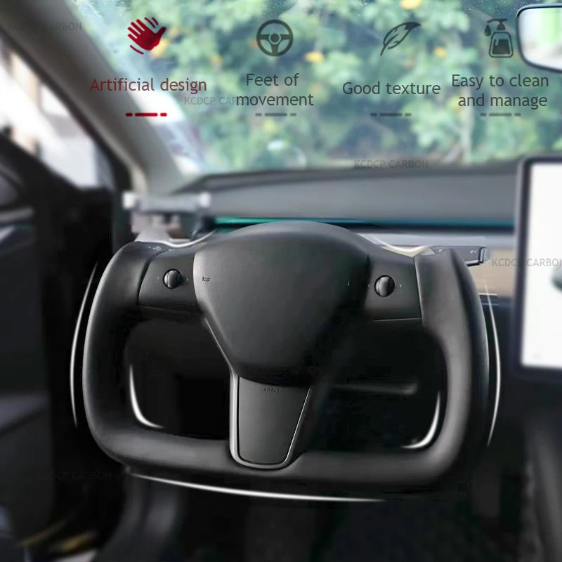 For Tesla YOKE Steering Wheel Model 3 Model Y S X Carbon Fiber Steering Wheel