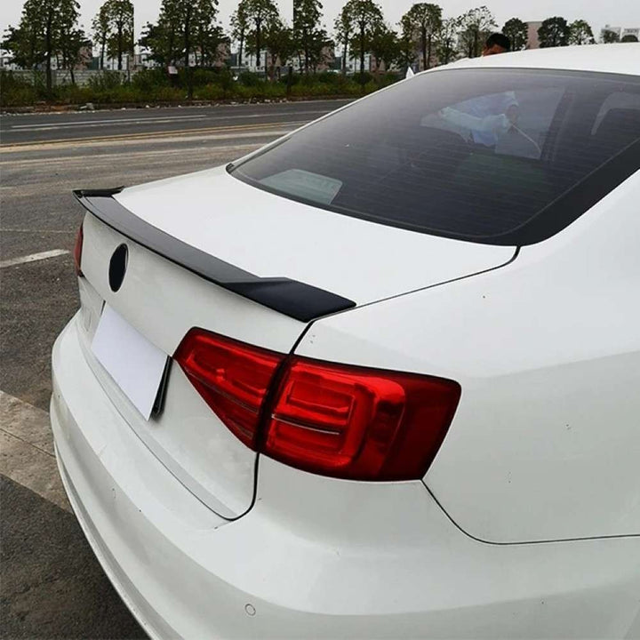 Car Craft Compatible With Vw Volkswagen Jetta 2012-2018 Rear Trunk Wing Boot Spoiler Lip Splitter Skirt Ar-vw-045 Cf Carbon Fiber Look - CAR CRAFT INDIA