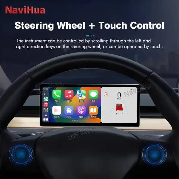 Touch Screen Carplay Autoradio Car Dashboard Speedometer