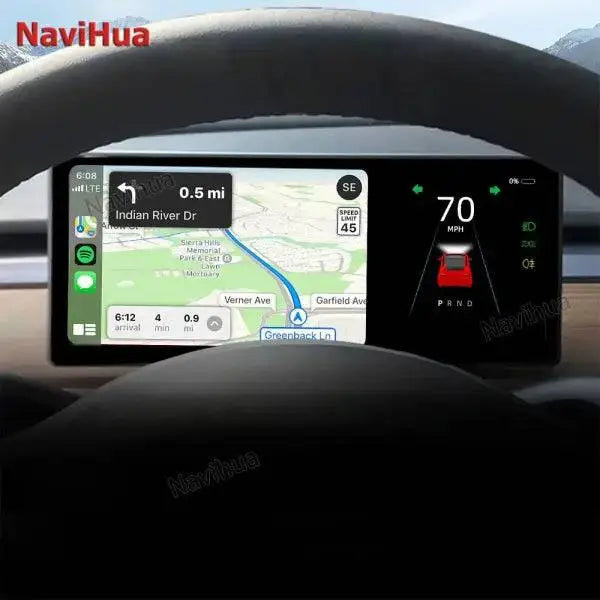 Touch Screen Carplay Autoradio Car Dashboard Speedometer