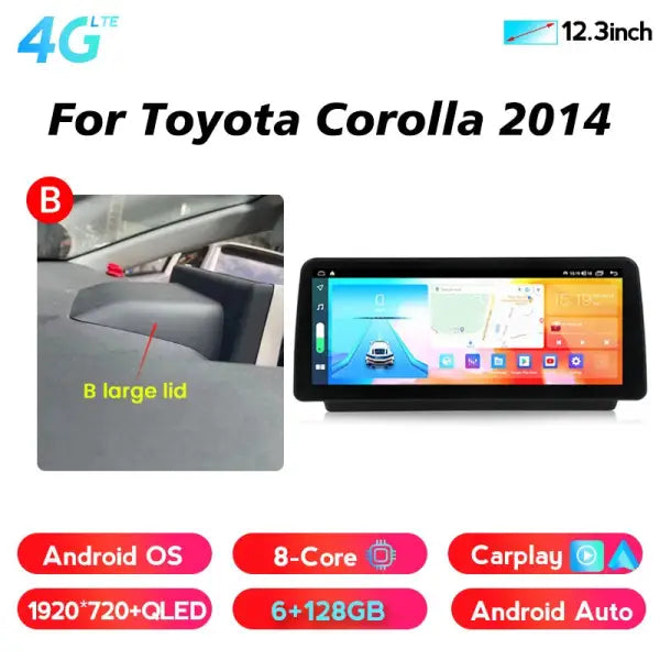 Touch Screen GPS Navigation Carplay Auto Radio Android TV for Toyota Corolla 2014 Multimedia Stereo Car DVD Player