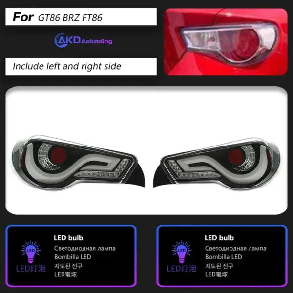 Toyota 86 GT86 LED Tail Light 2013-2019 Subaru BRZ FT86 Rear Fog Brake Turn Signal