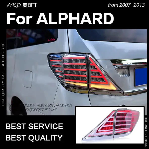 Toyota Alphard Tail Lights 2009-2014 LED Tail Lamp LED DRL Brake Dynamic Signal Reverse