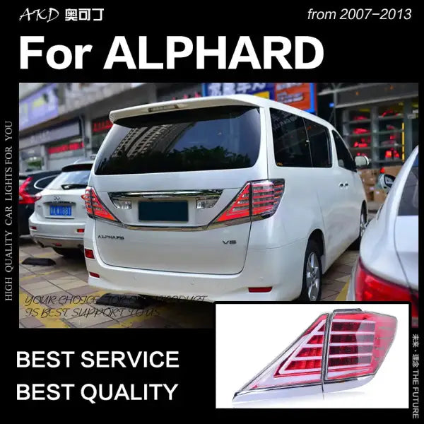 Toyota Alphard Tail Lights 2009-2014 LED Tail Lamp LED DRL Brake Dynamic Signal Reverse