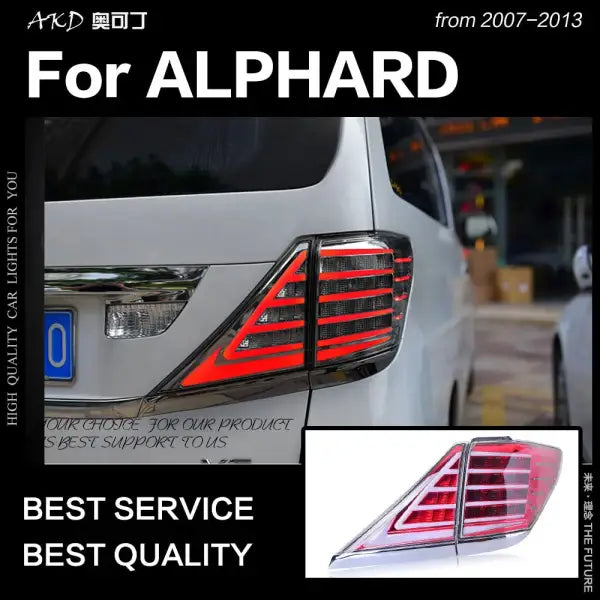 Toyota Alphard Tail Lights 2009-2014 LED Tail Lamp LED DRL Brake Dynamic Signal Reverse