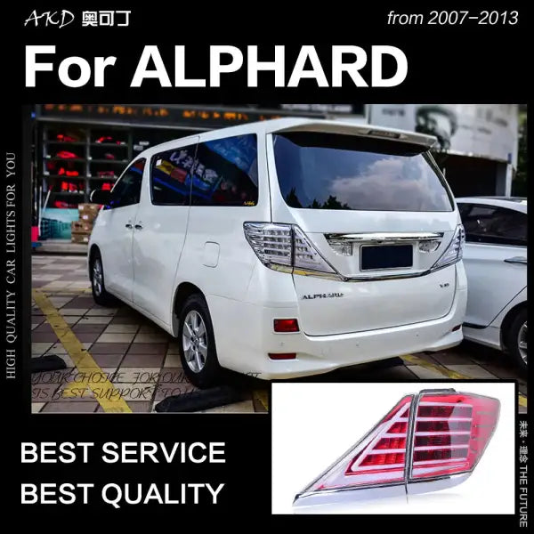 Toyota Alphard Tail Lights 2009-2014 LED Tail Lamp LED DRL Brake Dynamic Signal Reverse